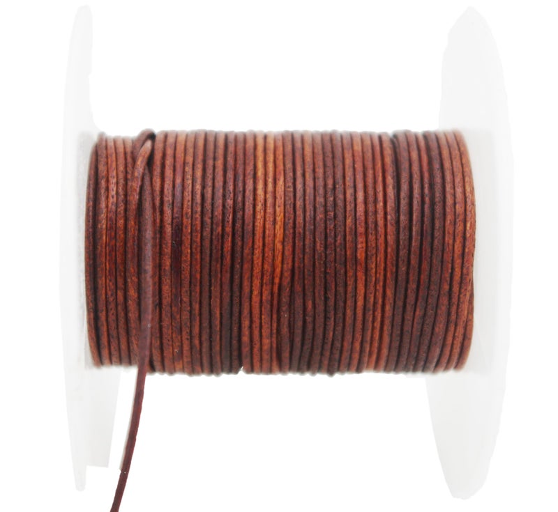 Glory Qin Dressed Brown Soft Round Genuine Jewelry Leather Cord Leather Rope (1mm 10 Yards) - Image 1